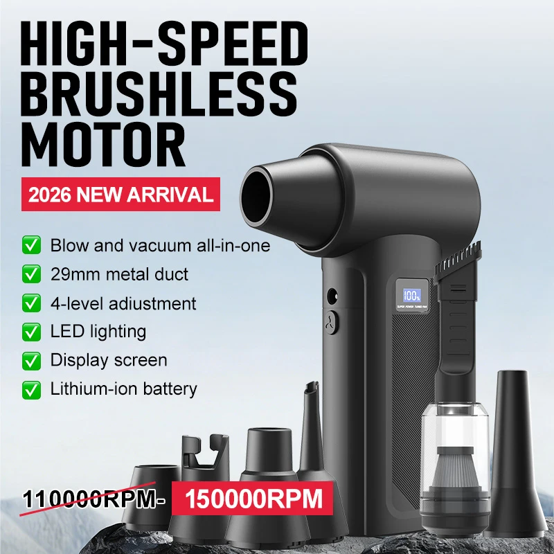 Home Automation Industry - Draadloze Turboventilator 150000RPM Draagbare Mini Luchtblazer